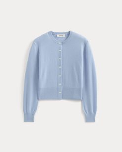Alternative view of Cashmere Cropped Cardigan | Open Air Blue