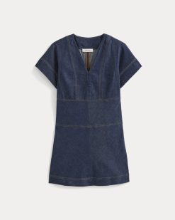 Alternative view of Denim Short-Sleeve Dress | Dark Indigo Rinse