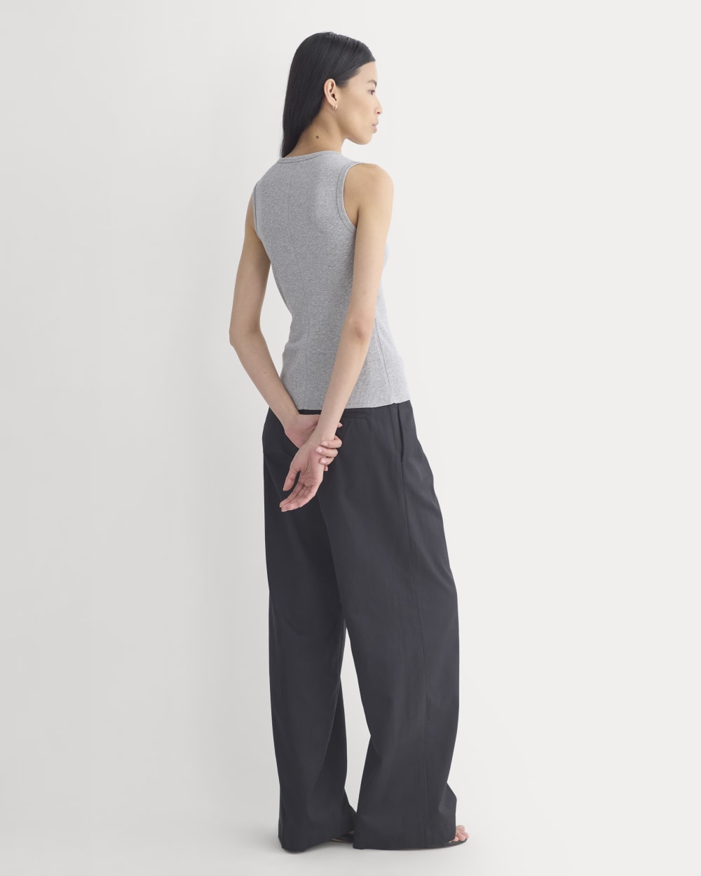 Luxe Rib Side Snap Tank | Heathered Light Grey - Image 5