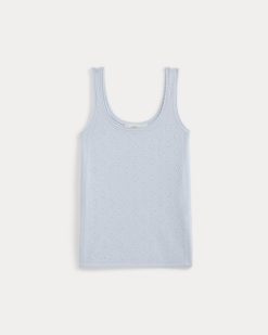 Alternative view of Lace-Trimmed Tank in Fine Linen | Skywriting