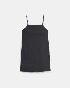 Alternative view of Mini Shift Dress in Stretch Linen | Black