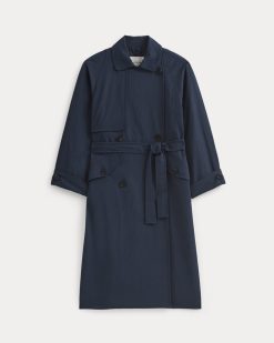 Alternative view of Drapey Twill Trench | Navy
