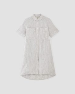 Alternative view of The Daytripper Dress in Linen | White / Black