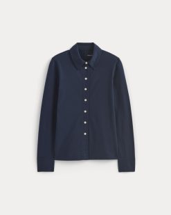 Alternative view of Button-Up Shirt in Essential Cotton | Navy