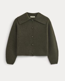 Alternative view of Fisherman Cardigan in Wool Cashmere | Heather Beech