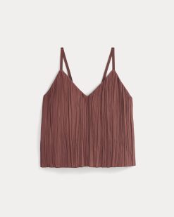 Alternative view of Crinkle Trapeze Tank | Henna Red