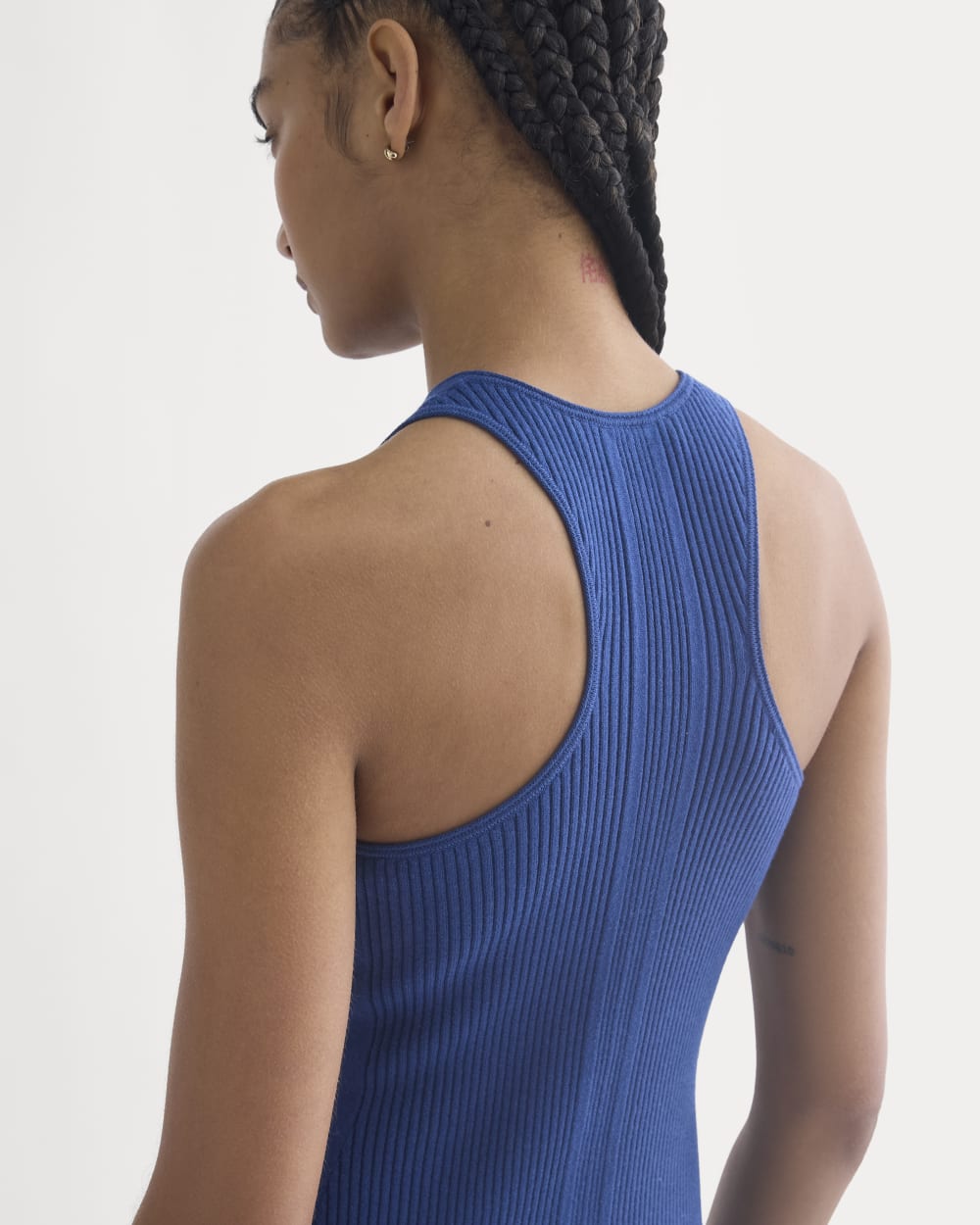 Cutaway Ribbed Midi Dress | Estate Blue - Image 7