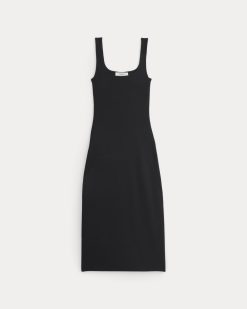 Alternative view of Knit Square-Neck Midi Dress | Black