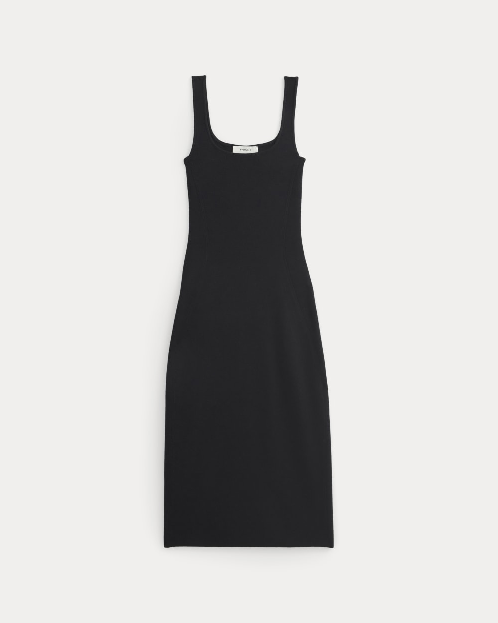 Knit Square-Neck Midi Dress | Black - Image 2