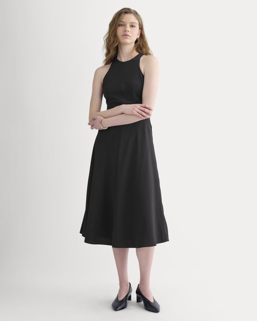 Sleeveless Seamed Dress | Black - Image 3