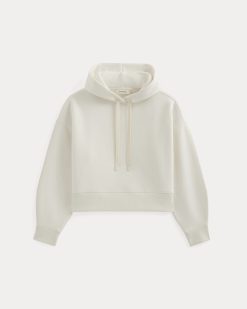 Alternative view of Cropped Luxe Fleece Hoodie | Bone