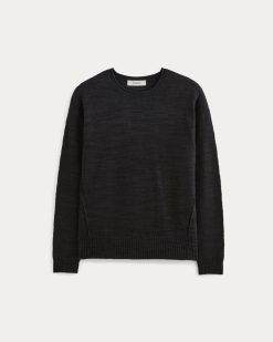 Alternative view of The Slouch Sweater in Cotton Linen | Black