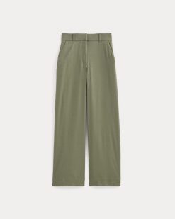 Alternative view of The Wide-Leg Pant in Stretch Linen | Lichen Green