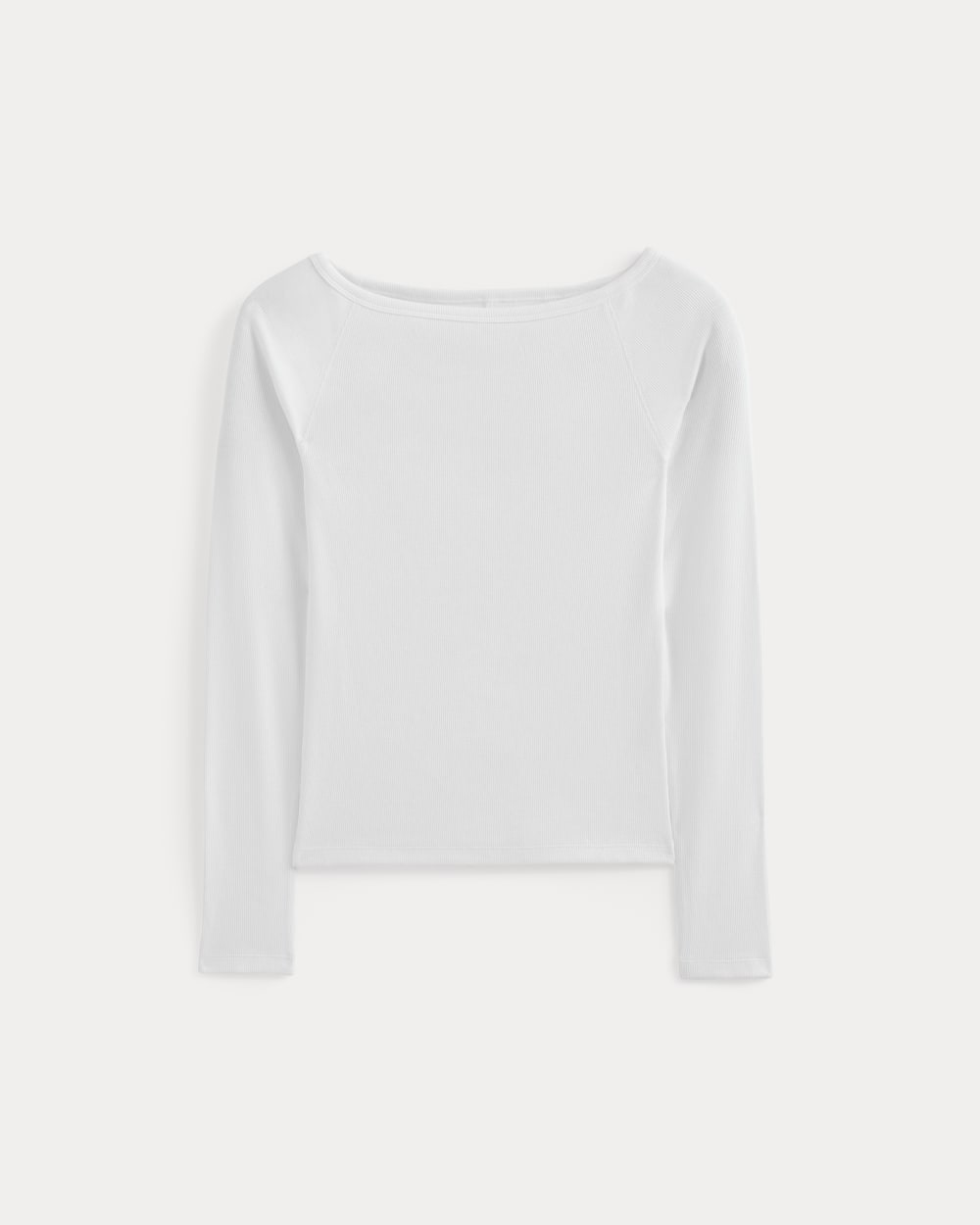 Luxe Rib Boatneck Top | White - Image 2