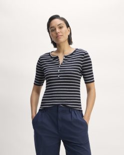 The Vintage Rib Henley | Navy / Bone