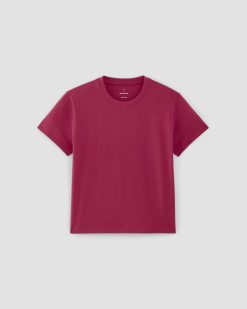 Alternative view of The Box-Cut Tee in Essential Cotton | Red Currant | No Pocket