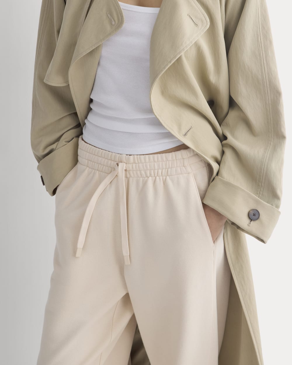 Lightweight Terry Jogger | Parchment - Image 4