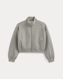 Alternative view of Luxe Fleece Track Jacket | Vintage Heather Grey