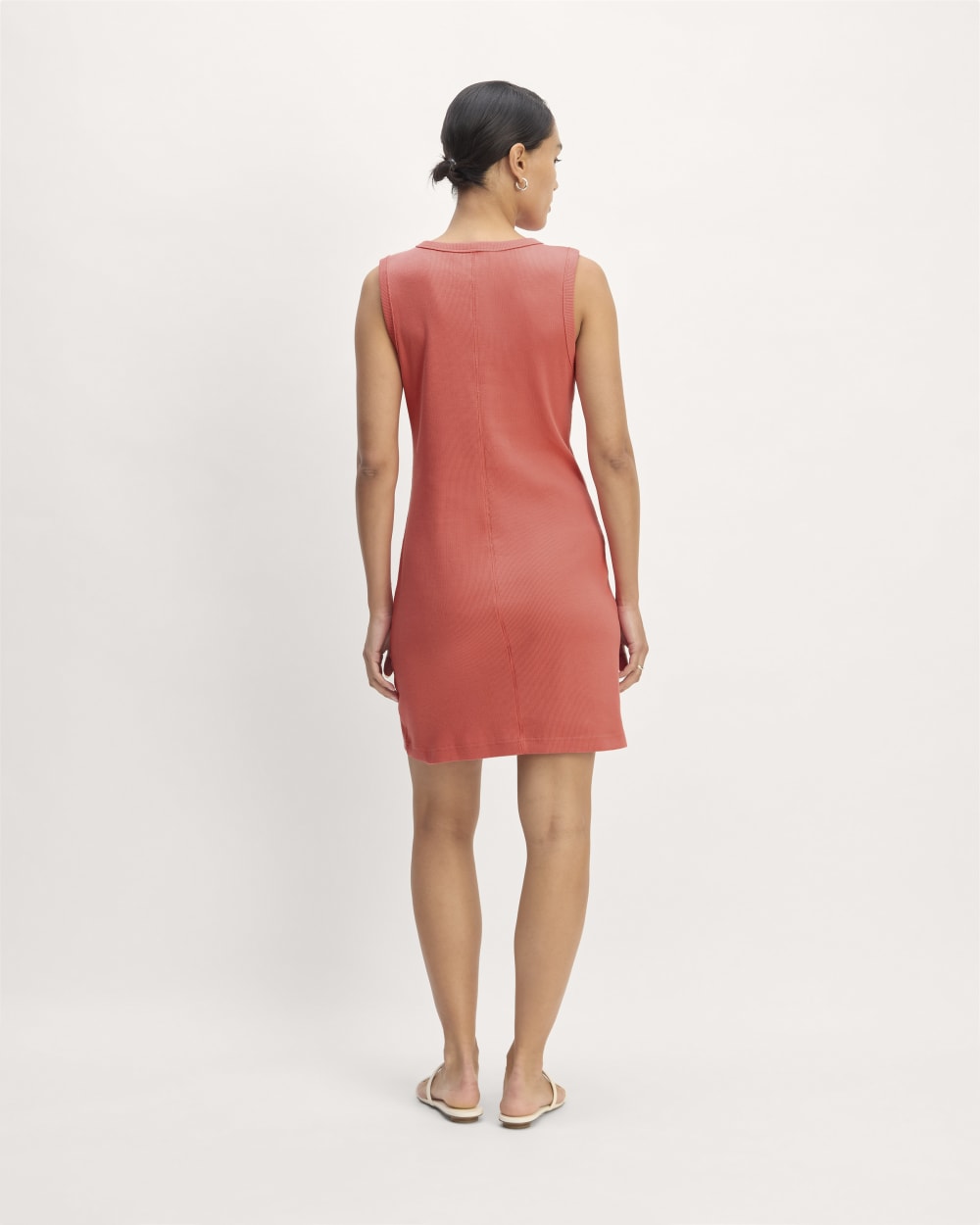 The Ribbed Mini Dress | Coral - Image 6