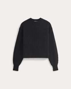 Alternative view of Cropped Ribbed Crew in Everyday Cotton | Black