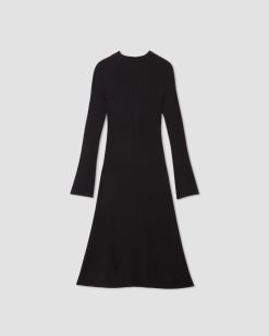 Alternative view of The Ribbed Mock Neck Midi Dress | Black