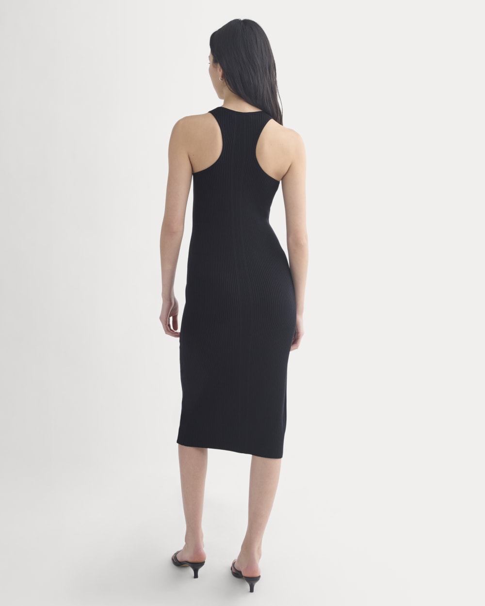 Cutaway Ribbed Midi Dress | Black - Image 6