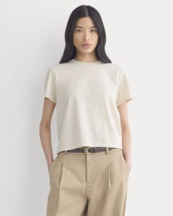 The Box-Cut Tee in Essential Cotton | Heathered Oats | No Pocket