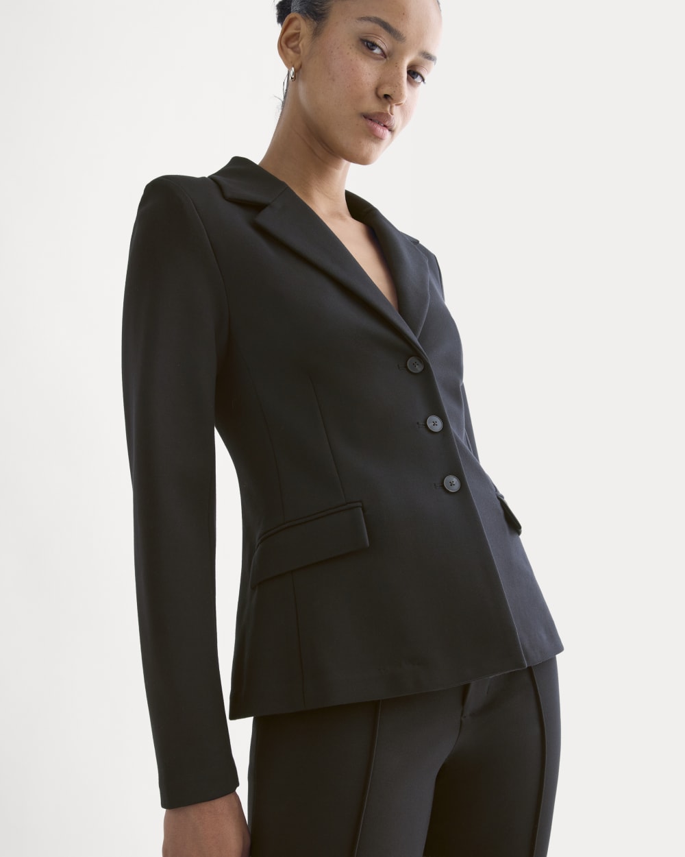 Ponte Sculpted Blazer | Black - Image 4