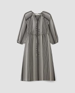 Alternative view of The TENCEL™ Gathered Maxi Dress | Black / Bone
