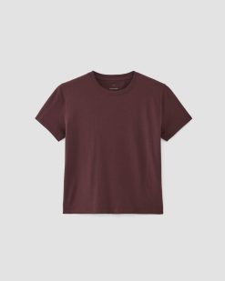 Alternative view of The Box-Cut Tee in Essential Cotton | Burgundy | No Pocket