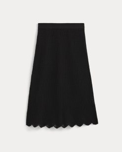 Alternative view of Lace-Knit Midi Skirt | Black