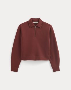 Alternative view of Luxe Fleece Zip Polo | Merlot