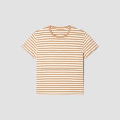 Alternative view of The Box-Cut Tee in Essential Cotton | Caramel / Canvas Tan | No Pocket