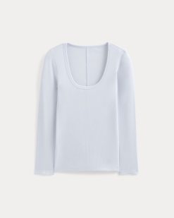 Alternative view of Luxe Rib Deep U-Neck Top | Skywriting