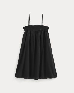 Alternative view of Gauze Smocked Dress | Black