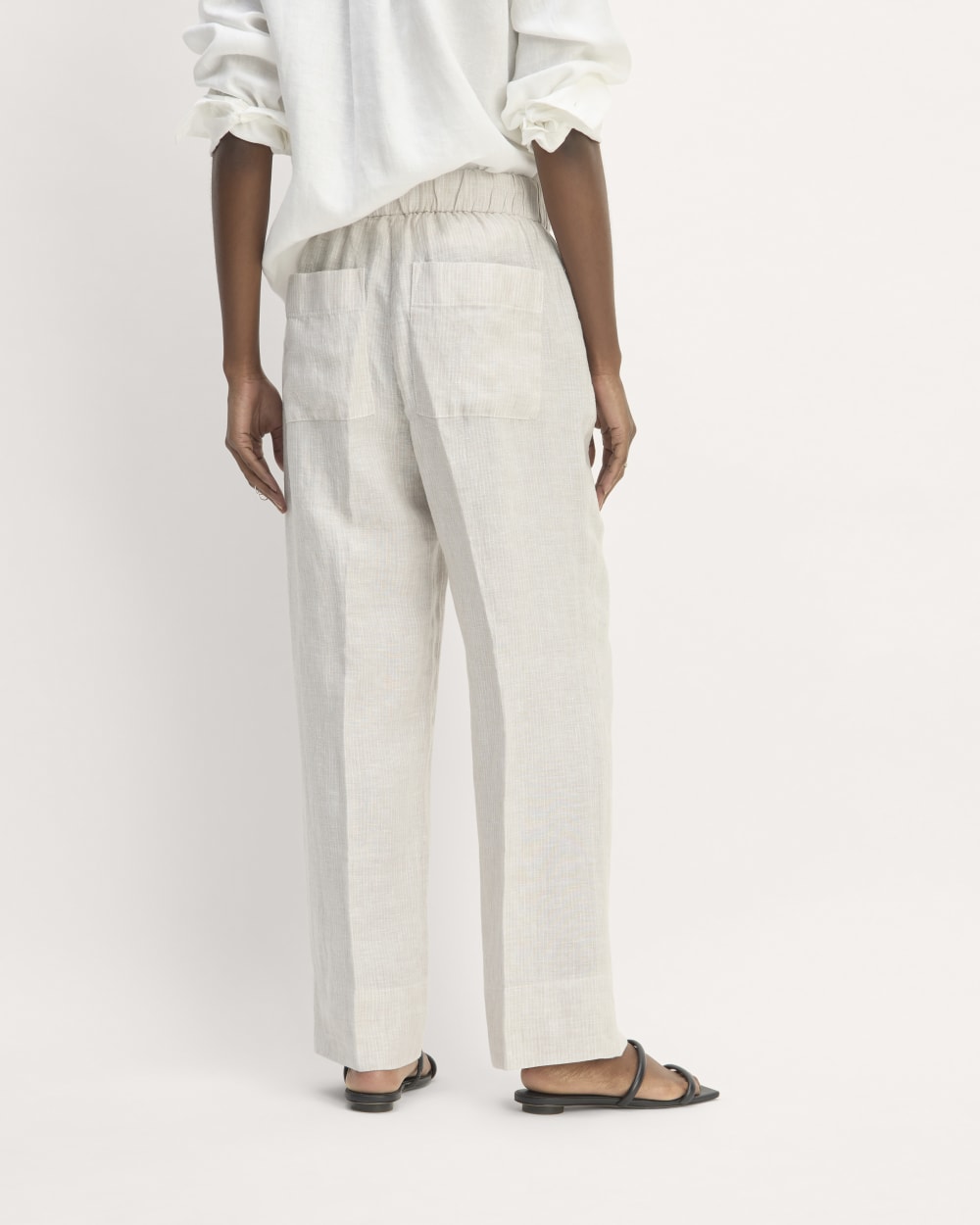 The Linen Easy Pant | Stone / White - Image 6