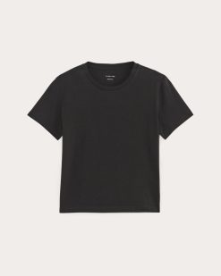 Alternative view of The Box-Cut Tee in Essential Cotton | Black | No Pocket