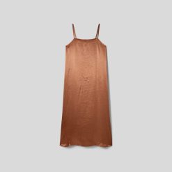 Alternative view of The Satin Square-Neck Slip Dress | Carob Brown