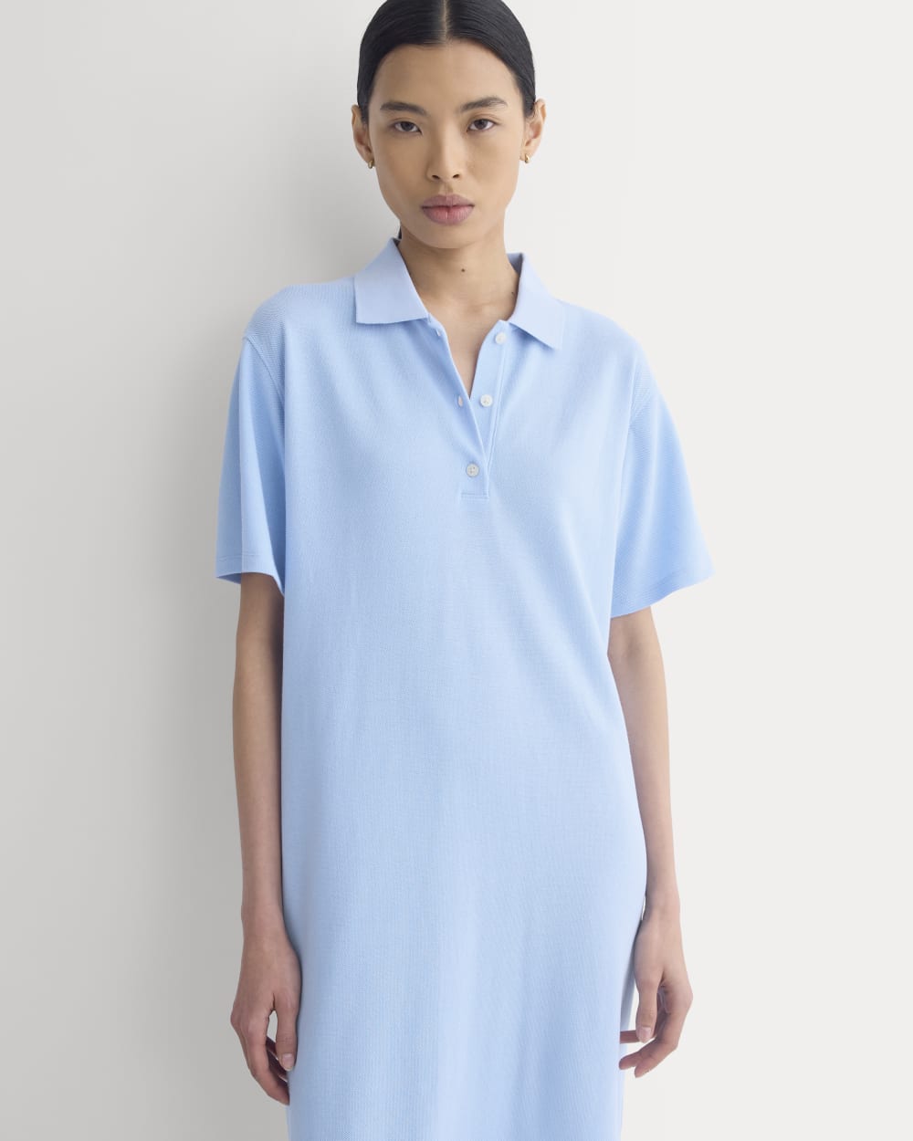 Pique Polo Short-Sleeve Dress | Open Air Blue - Image 3