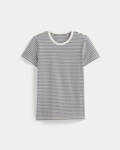 Alternative view of The Slim Crew in Essential Cotton | Bone / Pirate Black Stripe