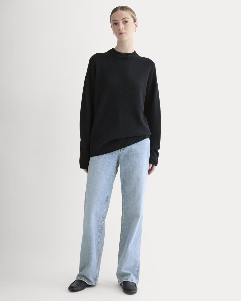 Cashmere Boyfriend Sweater | Black - Image 3