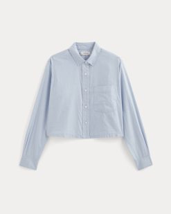 Alternative view of The Way-Short Shirt in Silky Cotton | Chambray Blue