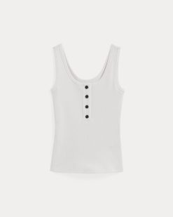 Alternative view of The Selfie Henley Tank | White