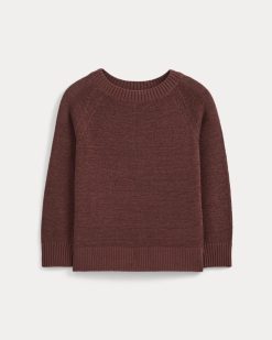 Alternative view of Wide-Neck Crew Sweater in Tape Yarn | Henna Red