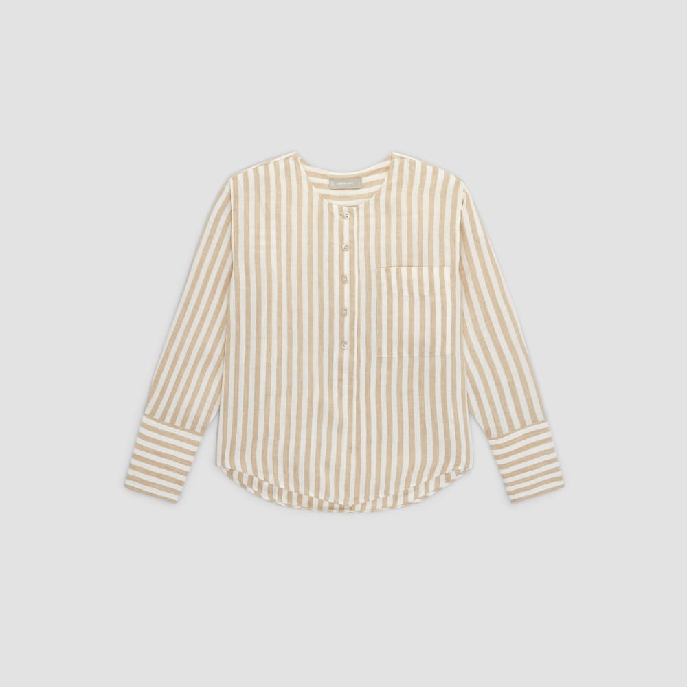 The Linen Popover Shirt | Bone / Caramel - Image 2