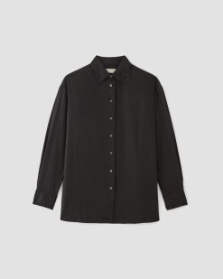 Alternative view of The Boyfriend Shirt in Linen | Black