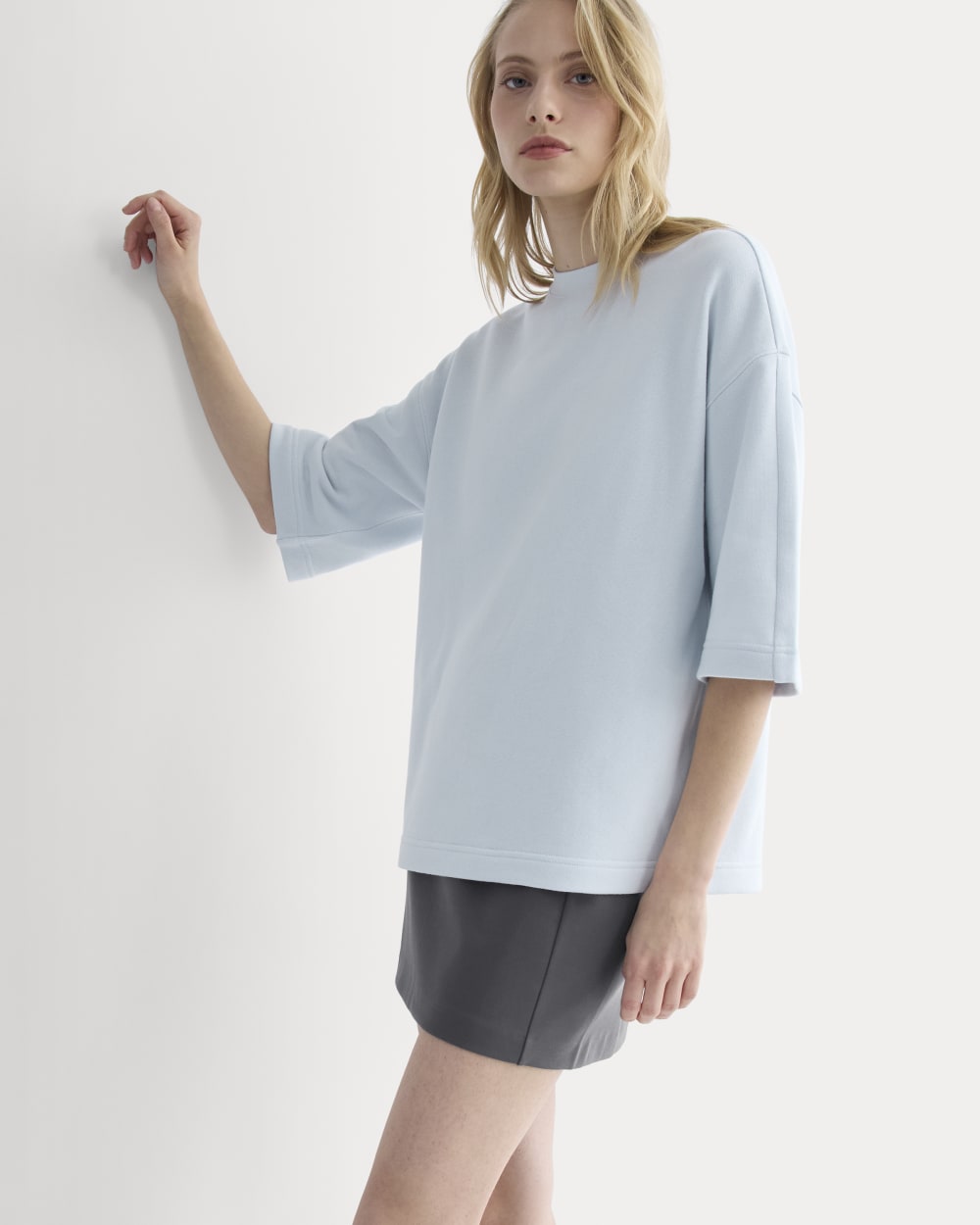 Lightweight Terry Oversized Tee | Skywriting - Image 5