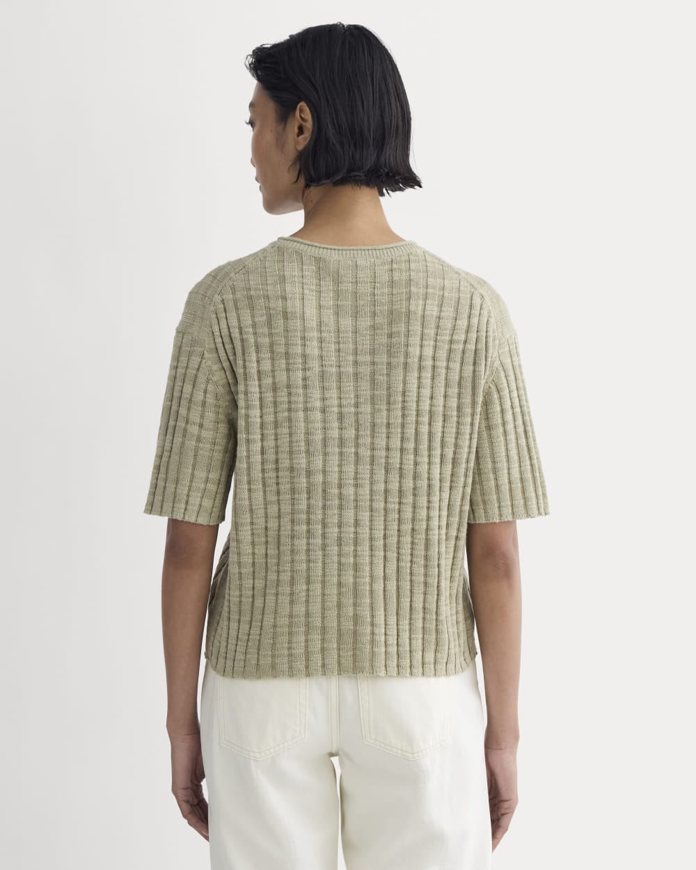 The Oversized Tee in Cotton Linen | Eucalyptus - Image 5