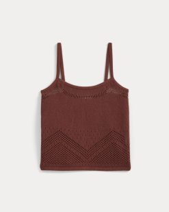 Alternative view of Lace-Knit Cami | Henna Red