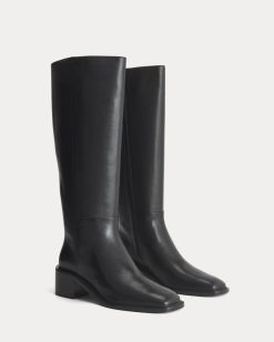 Alternative view of Leather Knee-High City Boot |  Black